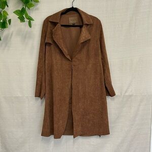 BLANKNYC Faux Suede Trench Coat – Brown (M)